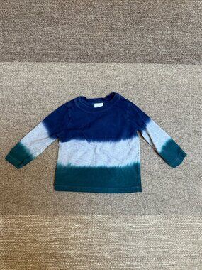 Hanna Andersson Tie Dye Blue Gray Green Long Sleeve T-Shirt Size 2T